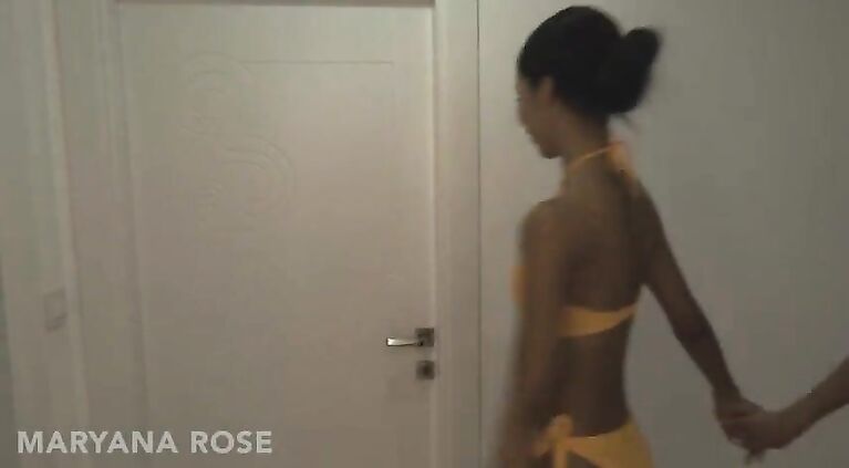 Girlfriends Maryana Rose and Lia Lin have fun with each other's pussies after the pool. Part 1