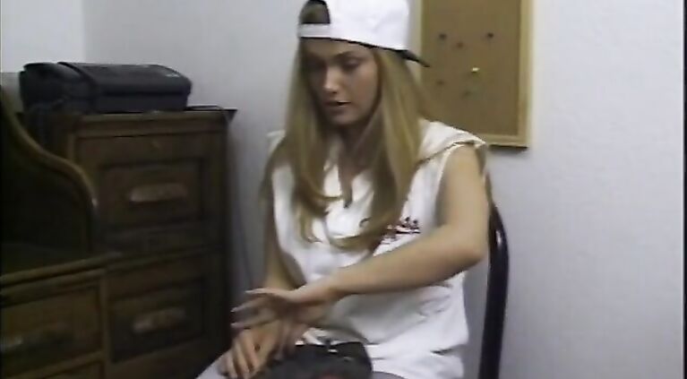 Pretty college girl strips naked and gets fucked in the asshole and pussy
