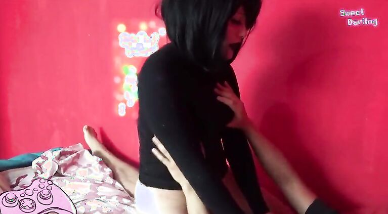 Goth teen Mavis riding dick hard and climaxing - Part 3