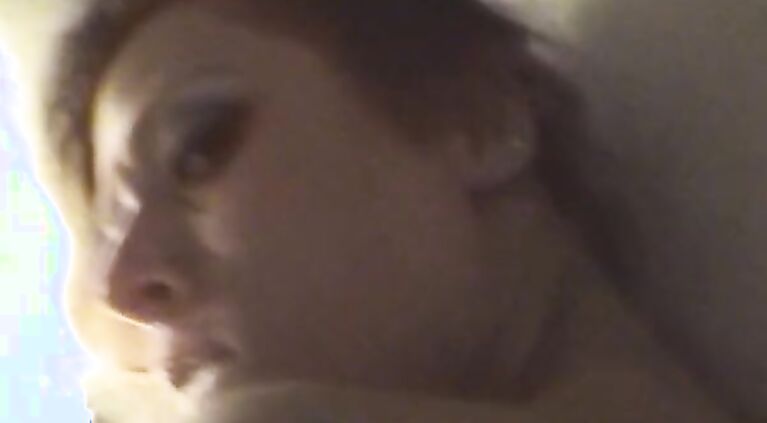 Blonde hottie from France eating all the cum from a long dick in POV