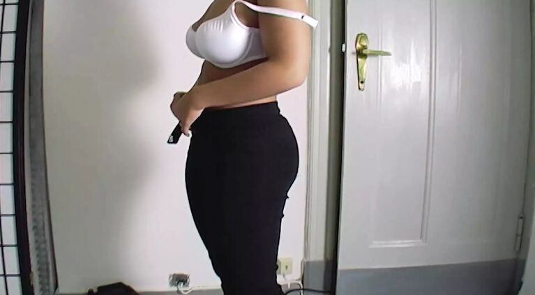 A naughty German blonde enjoys posing her magnificent body