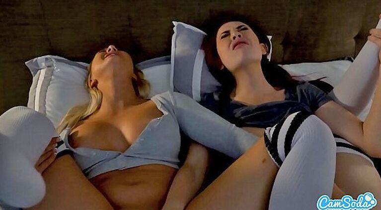 Lesbian Teen Step Sisters Masturbate and Touch Each Other For Real Orgasms