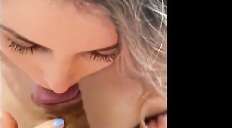 She couldn't wait to suck! Porn Actress sucking actor before the scene