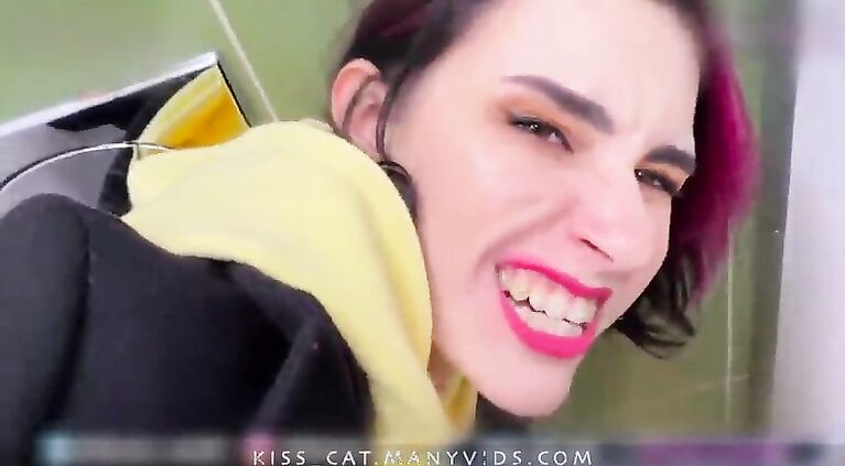 Real Risky Sex in Man's Toilet - Public Agent PickUp Student in Walmart to Quick Fuck / Kisscat