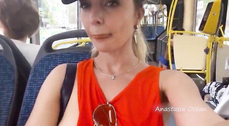 Flashing boobs in the city. Public