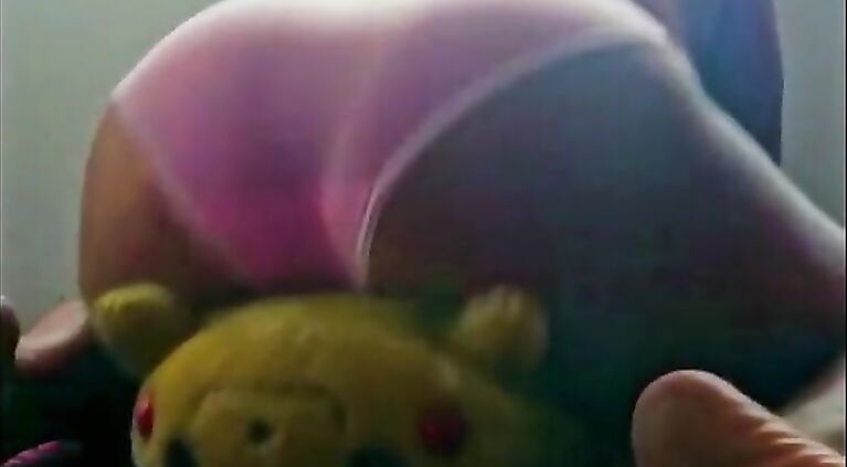 arab bouncy boobed girl humping a Pokemon plushy