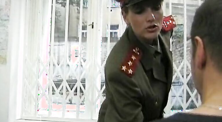 A wild military woman from Germany eating cum like dinner
