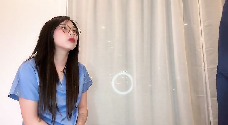 Creepy Doctor Convinces Young Naive Asian Medical Intern to Fuck to Get Ahead